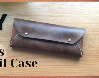 PATTERN for Sam's Leather Pencil Case template for pencil case PDF instant pattern download for leather pencil case, leathercraft pattern