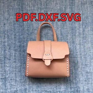 Cartable en cuir à motif | Modèle de mini sac | PDF SVG DXF Téléchargement numérique + Tutoriel vidéo