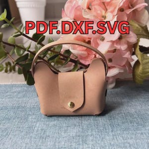 Patrón para minibolso de cuero sin costuras / Plantilla para llavero (Descarga digital)