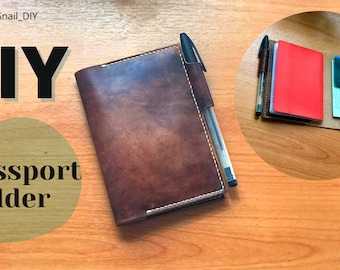 Leather Passport Holder Pattern | Card Holder Template | PDF Digital Download + Video Tutorial