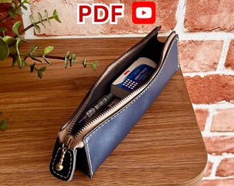 Leather Pencil Case with Zip Pattern | Pencil Holder Template | PDF Digital Download + Video Tutorial
