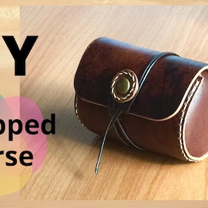 PATTERN for a Leather Wrapped Purse // Round Leather Purse. image 1