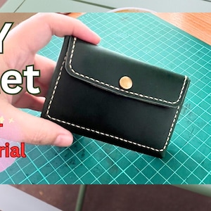 Patrón de cartera de cuero, patrón de billetera de tarjeta, plantilla de billetera de cuero DIY, patrón para billetera pequeña, monedero pequeño pdf, patrón de monedero minimalista