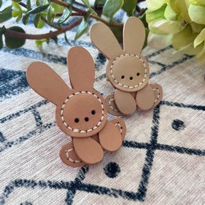 Rabbit Leather pattern, Rabbit bag decor pattern file, leather rabbit PDF template, cute animal leathercraft pattern