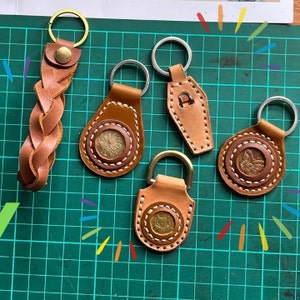 Leather keychain Pattern, Keychain template, Key fob template, leather keychain PDF, Keychain Pattern, Leatherwork Pattern, Leathercraft PDF image 1