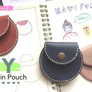 diy leather coin purse, small leather purse, handmade small leather pouch, mini coin pouch, DIY leather purse Pattern, leather purse pattern, leather template, coin purse pattern, coin wallet PDF, coin bag pattern, leathercraft coin bag pattern.