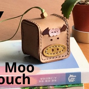 BOX förmige Lederbeutel Vorlage, niedliches Schlüsselbund Leder Muster, Taschenanhänger Muster Tier, DIY Taschenanhänger Muster, handgemachter Tier Schlüsselanhänger