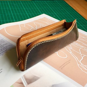 MODELLO Modello per astuccio portapenne in pelle per principianti nella lavorazione della pelle, modello PDF fai da te per astuccio portapenne in pelle.