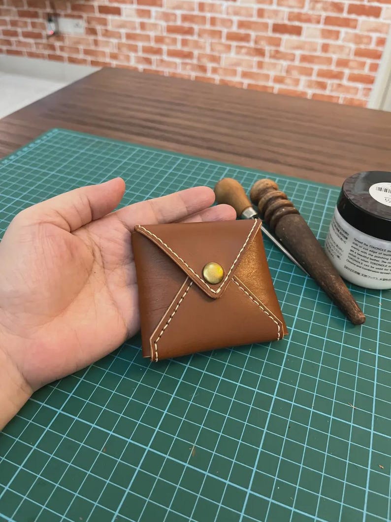 Leather Envelope Coin Purse Pattern | DIY Small Pouch (pdf, Svg, Dxf ...