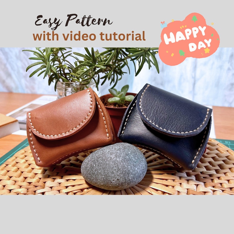 Leather Curve Coin Purse Pattern | Mini Bag Template | PDF Digital ...
