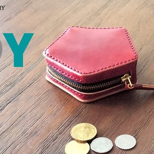 Porta-moedas de couro em PDF, porta-moedas de couro faça você mesmo, bolsa de couro pequena, bolsa de couro pequena feita à mão, mini bolsa para moedas, molde de bolsa para moedas.