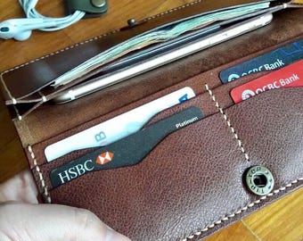 Classic Leather Long Wallet Pattern | Card Holder Template | PDF Digital Download