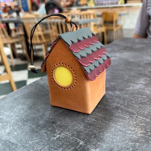Christmas Tree Ornament Pattern, Mini House Ornament template, Christmas Tree decoration PDF, leather Christmas ornament, Miniature House