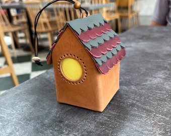 Leather Mini House Pattern | Christmas Ornament Template | PDF Digital Download