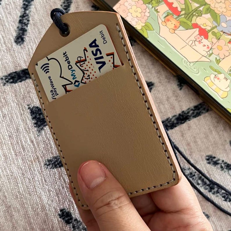 Leather Cat Card Holder Pattern, Vertical Wallet Template (PDF, SVG ...