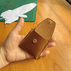Patrón de monedero de cuero, patrón de billetera para monedas, plantilla para monedero DIY, plantilla para monedero de cuero hecho a mano, plantilla para monedero pequeño