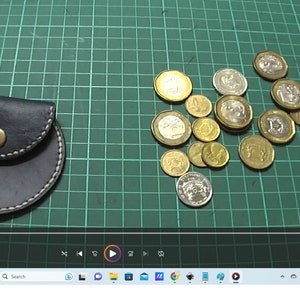 PATTERN for Leather coin purse template for small round shaped coin pouch, PDF Pattern for round coin wallet, leather pattern for Coin bag image 3