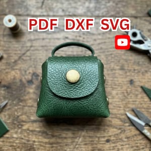 Kein Stich Ledertasche Muster | Mini Bag Template | PDF SVG DXF Digitaler Download