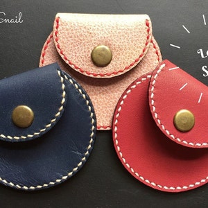 PATRON pour porte-monnaie en cuir, modèle pour petite pochette ronde, modèle PDF pour porte-monnaie rond, modèle en cuir pour sac à main