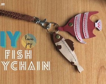 Leather Fish Key Chain Pattern | Key Fob Template | PDF Digital Download