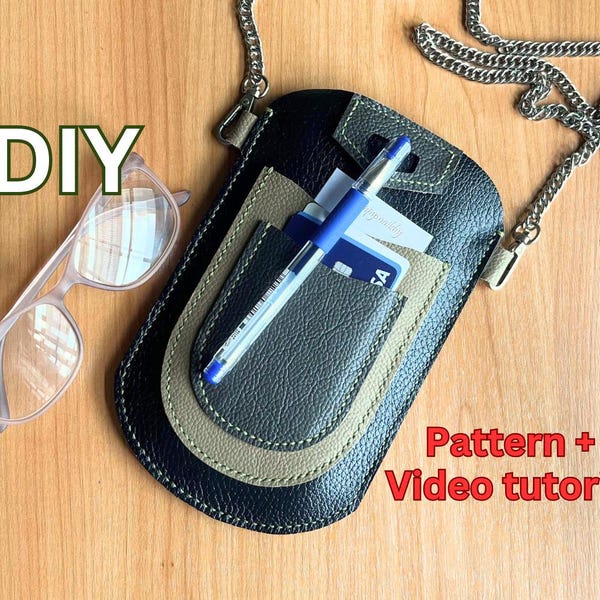 Handy Leder Sling Bag Muster | Beutel Vorlage | PDF Digitaler Download