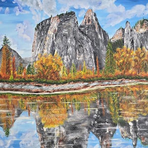 Original Yosemite Oil Painting: Framed Landscape Art (40x30)