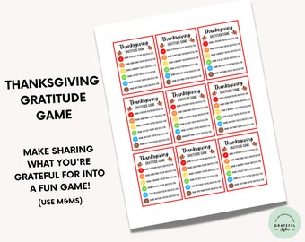 Thanksgiving Gratitude Game, Thanksgiving Party Game, Friendsgiving Game, Thanksgiving Kids Game, Thanksgiving Printable Game, M&M Game