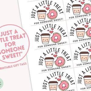 A Little Treat for Someone Sweet Thank You Gift Tags Coffee Gift Donut Gift Tags Simple Coffee Gift Appreciation Donut Gift Thank You Coffee