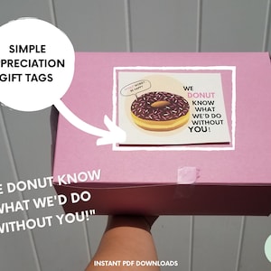 Wir Donut wissen, was wir ohne Sie tun würden Geschenkanhänger Lustige Donut Geschenkanhänger Personalmeeting Printables Donut Tags Donut-Liebhaber Wertschätzung
