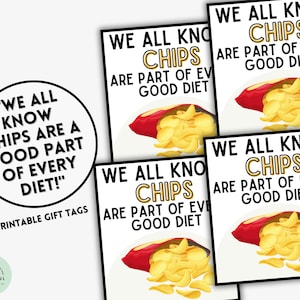 Todos sabemos que las patatas fritas son parte de toda buena dieta, etiquetas de regalo, patatas fritas, etiquetas de regalo de patatas fritas, etiquetas de patatas fritas, etiqueta de bolsa de patatas fritas imprimible