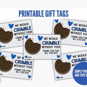 We Would Crumble Without You Oreo Cookie Gift Tags, Oreo Cookies, Gifts for Staff, Employee Appreciation, Sandwich Cookie, Oreo Template image 6