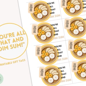 You're All that and Dim Sum Geschenkanhänger Asiatisches Essen Geschenk Dim Sum Geschenkanhänger Lustiges Geschenk einfaches Geschenk für Feinschmecker Dimsum Geschenk Knödel