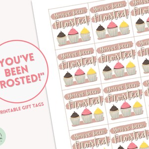 You've Been Frosted Thank You Gift Tag Appreciation for Teachers Cupcake Punny Gift Tags  Gifts for Kids Sweet Treat Tags Cupcake Gift Fun
