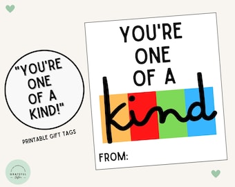 PRINTABLE You're One Of A Kind - Thank You Gift Tags | Teacher Appreciation, Staff Appreciation,  Nurse appreciation, Kind Bar, Granola