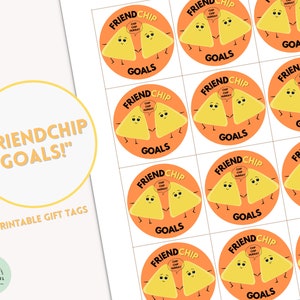 Objetivos de FriendCHIP Etiquetas divertidas Regalo de agradecimiento para mejores amigos Regalo para amigos Etiquetas de regalo de chip Etiquetas de regalo de dúo dinámico Etiquetas de chip de mejor amigo
