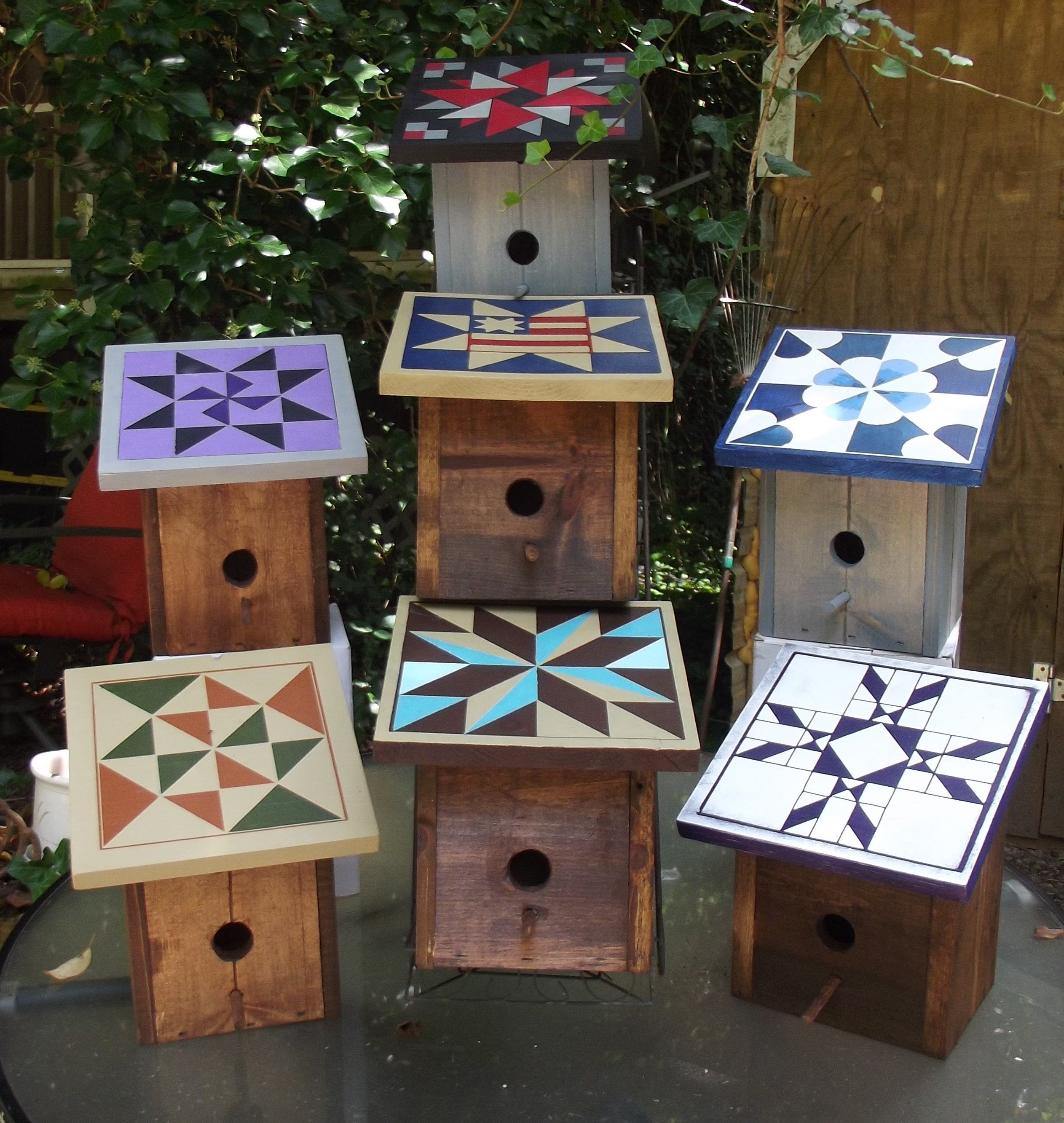 Barn Quilt Birdhouse Americana Pattern Reclaimed Wood Etsy UK