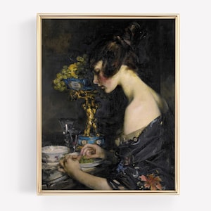 peinture de portrait vintage, décor antique, impression d'art vintage, portrait victorien, art mural antique, art de femme vintage, art imprimable
