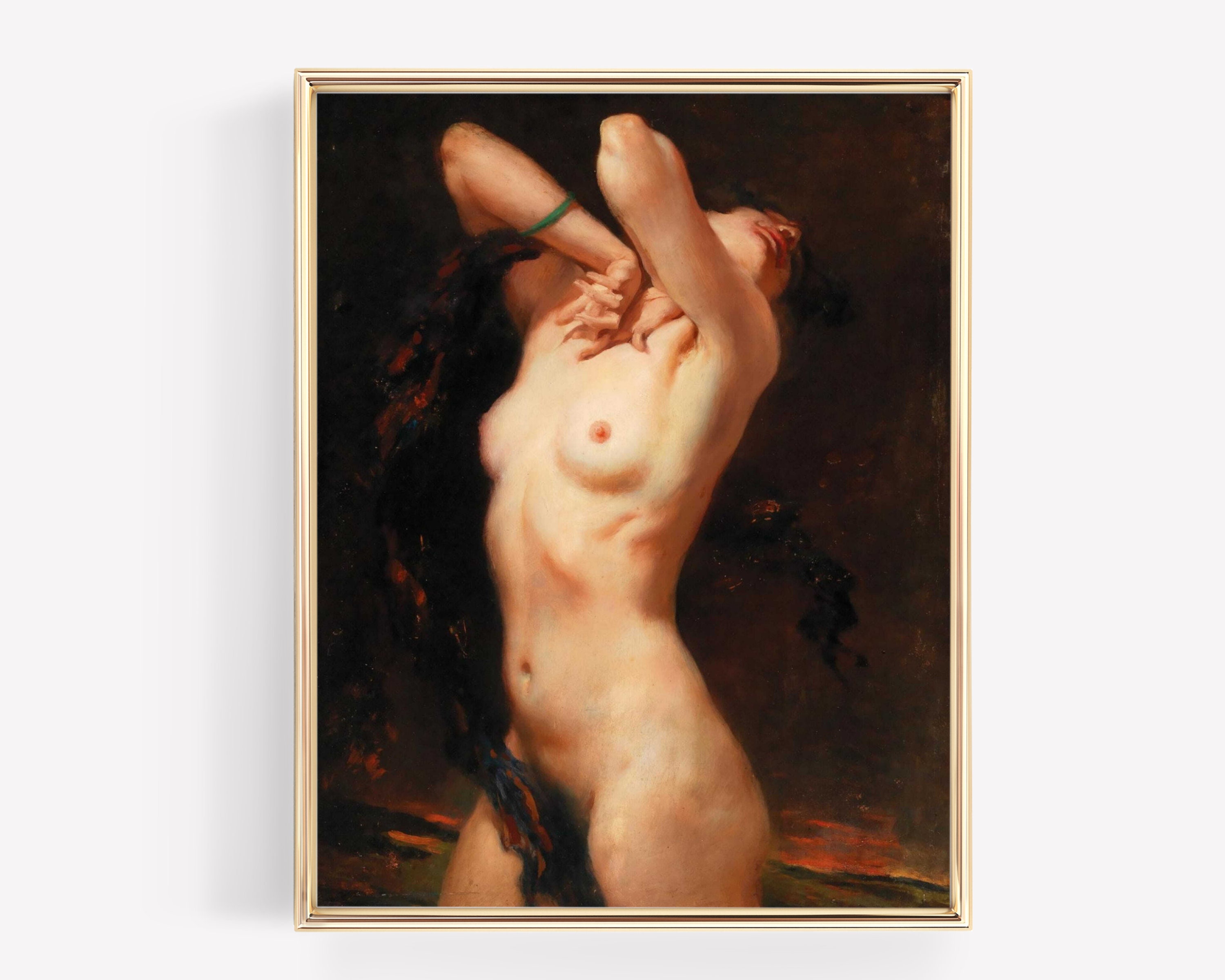 Nude Women Art, Nude Art Print, Victorian Erotic, Antique Nude Woman, Vintage Art, Oil Painting Woman, Vintage Art Prints, PRINTABLE ART