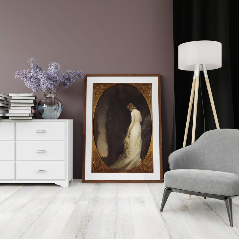 Vintage Portrait Antique Wall Art Victorian Painting Etsy