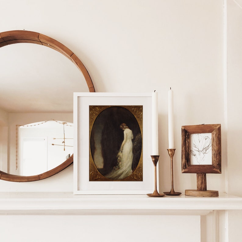 Vintage Portrait Antique Wall Art Victorian Painting Etsy