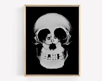 Victorian Skull Art Print: Memento Mori Illusion (Printable Art)