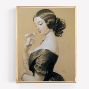 Victorian Portrait, Vintage Portrait, Sketch Art, Vintage Drawing, Victorian Wall Art, Vintage Woman Art, Vintage Art Print, PRINTABLE ART