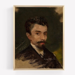 Vintage Portrait, Männerportrait, Portrait Ölgemälde, Vintage Kunstdruck, Antikes Portrait, Kunstdrucke Vintage, Dark Academia, DRUCKBARE KUNST