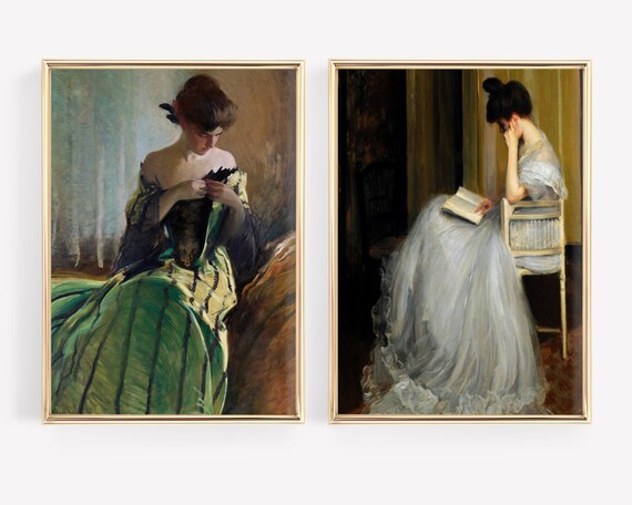 Victorian Portrait Prints Set: Antique Wall Art Decor (Printable Art)