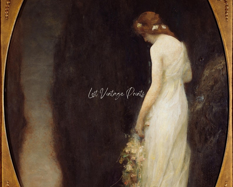 Vintage Portrait Antique Wall Art Victorian Painting Etsy