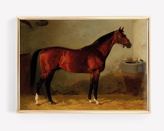 Tableau cheval ancien : impression d'art cheval allemand (téléchargement numérique)