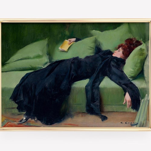 Vintage Portrait Antique Wall Art Decadent Painting Vintage Etsy