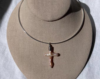 Freshwater Pearl Cross Choker