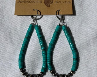 Kingman & Silver Pearl Hoop Earrings