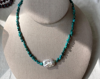 Simple Kingman & Pearl Necklace